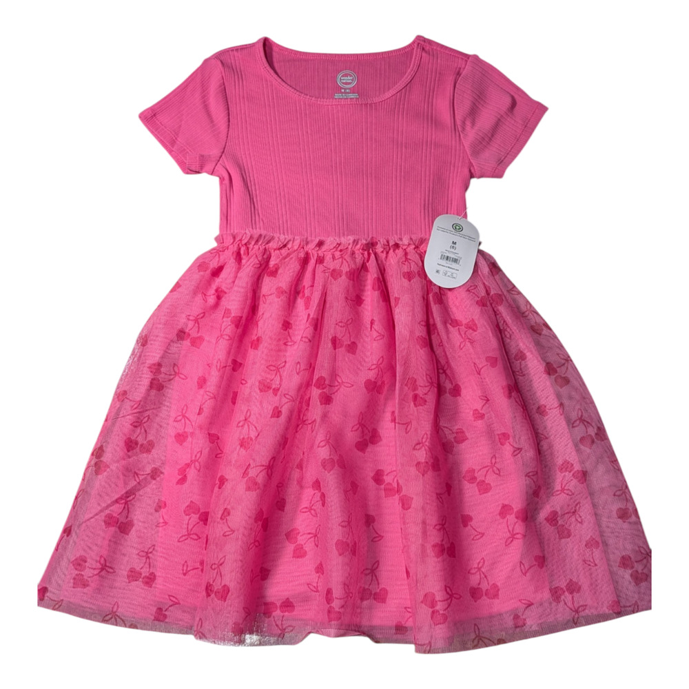 Wonder Nation - Girls - Size 8 - Pink Dress - Heart Cherry Design - NWT